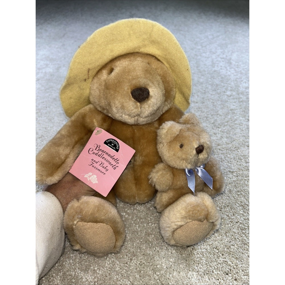 Hallmark Momma Bear Bernadette Cuddlesworth & Baby Fuzzmore‎ 8" Plush W/tag